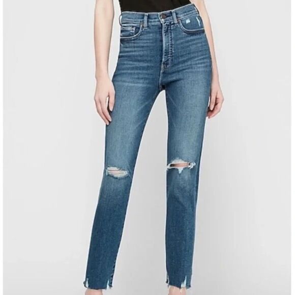 Express Slim Ankle Super High Rise Jeans - Picture 1 of 10